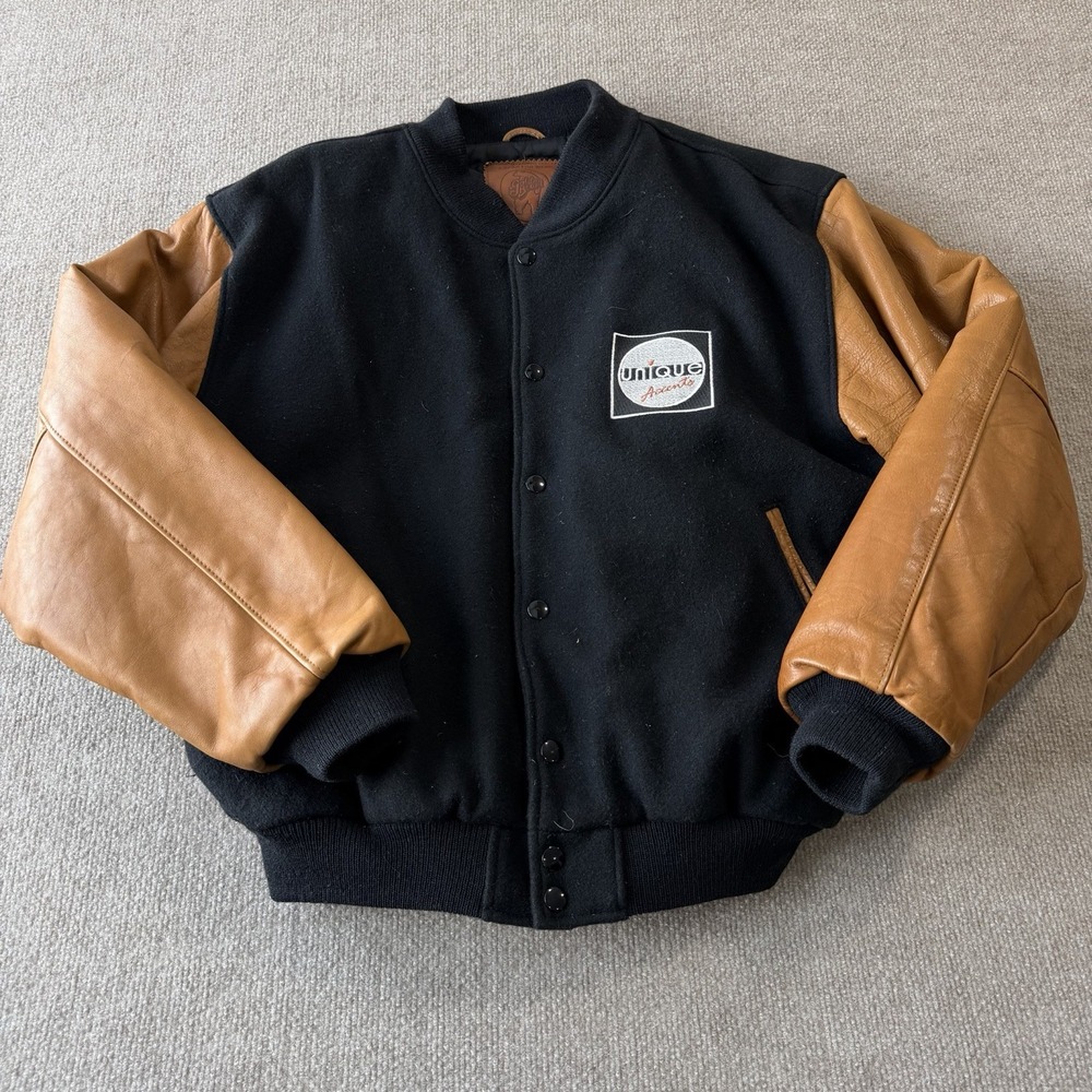 Golden Bear Made in‎ USA Wool Leather Varsity Bomber Jacket Men's Size M - Picture 2 of 8